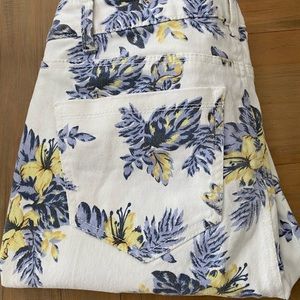 Ivory floral jeans